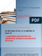 The Test of A Population Mean 1