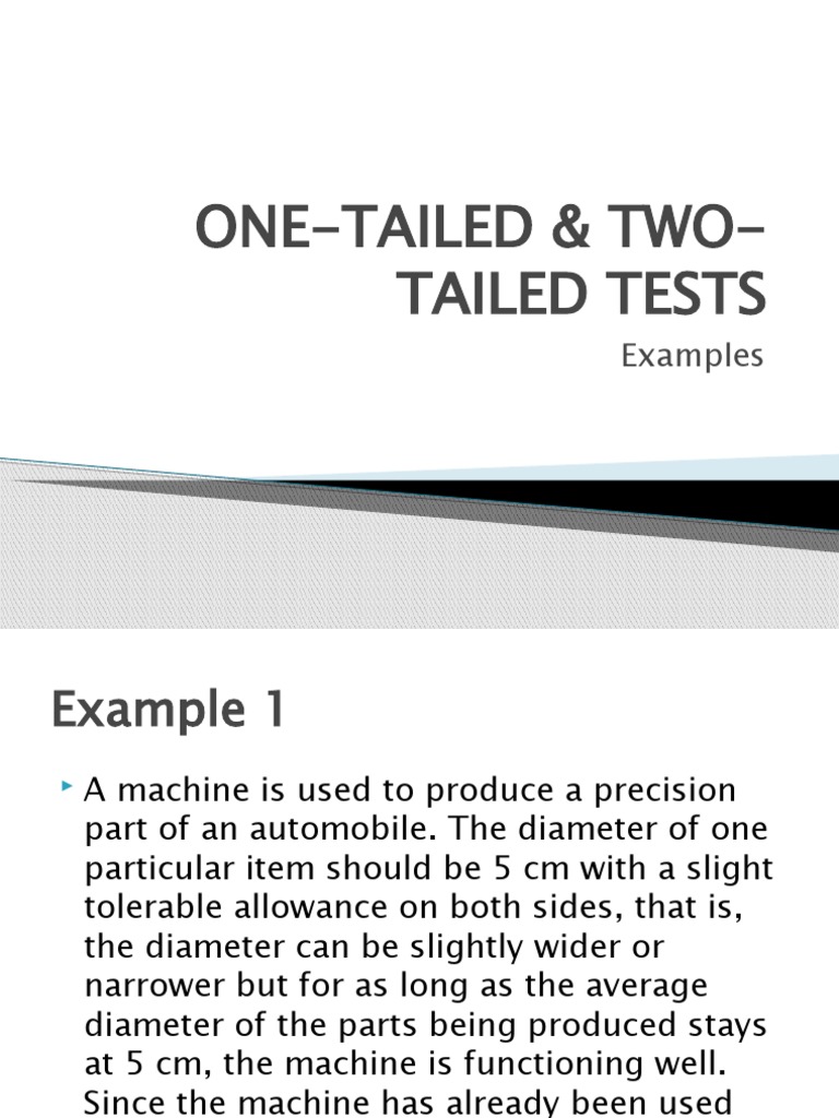ONE-TAILED & TWO-TAILED TESTS Examples | Download Free PDF | Null ...
