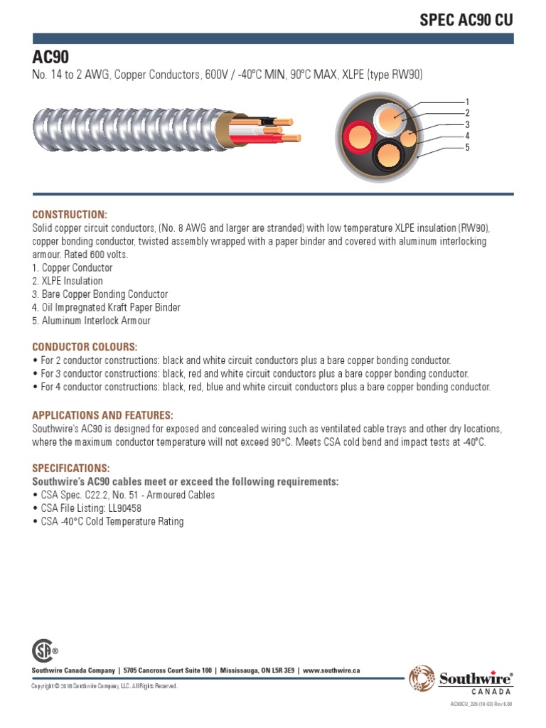 Southwire Cables. PDF Electrical Conductor Electrical Engineering