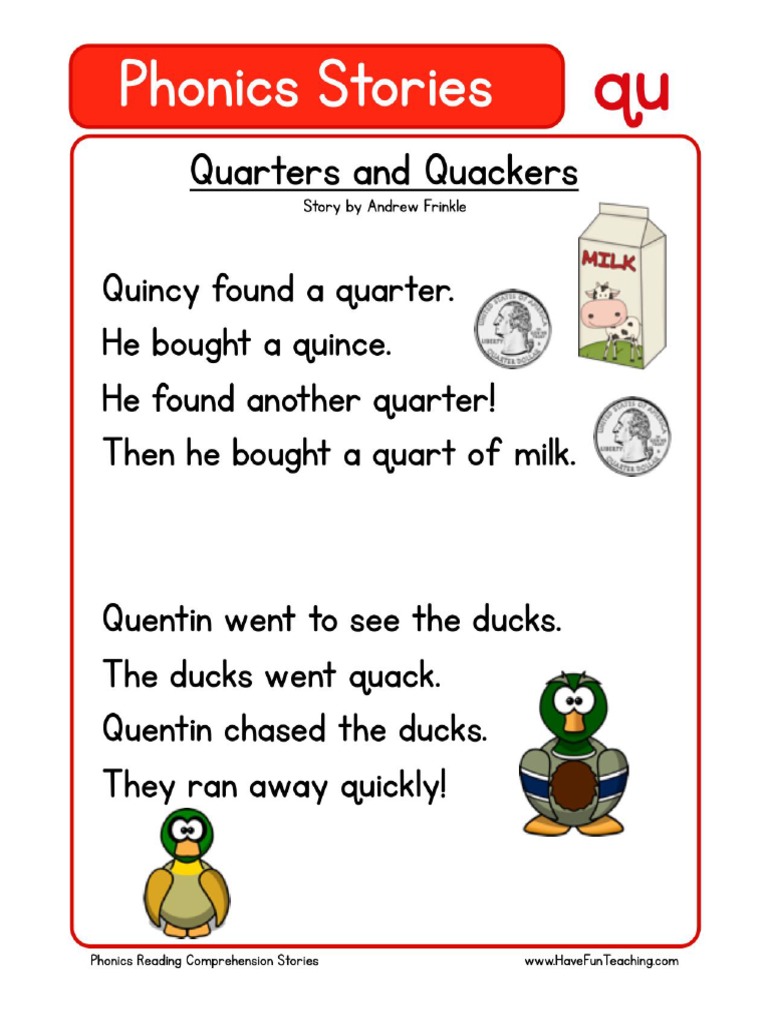QU sounds Phonics Stories PDF PDF