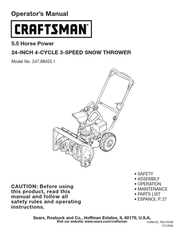 Craftsman Snow Blower | PDF | Gasoline | Throttle