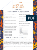 Ain't No Sunshine by Bill Withers Song Worksheet
