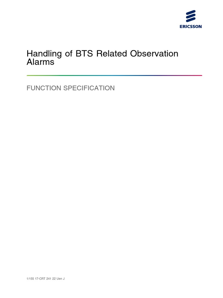Handling of BTS Related Observation Alarms PDF Electronics