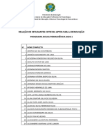 Relacao de Estudantes Cotistas Aptos para A Renovacao PDF