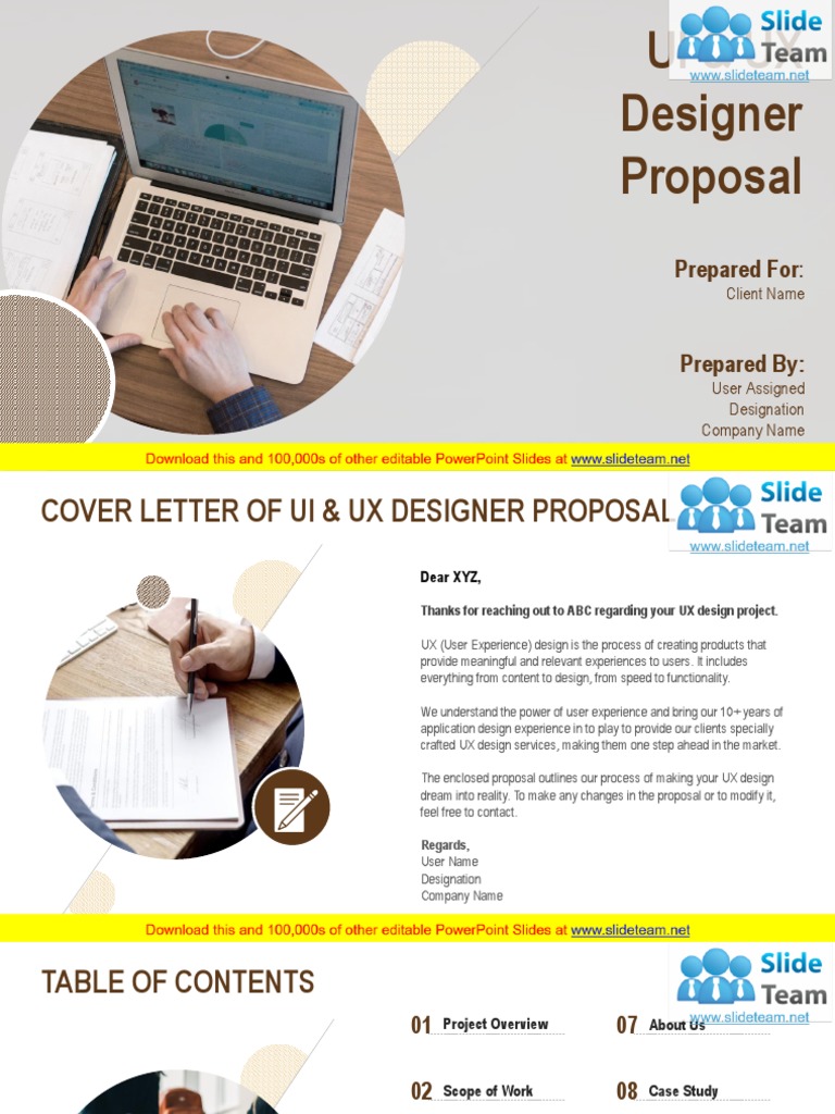UI and UX Designer Proposal Powerpoint Presentation Slides | PDF ...