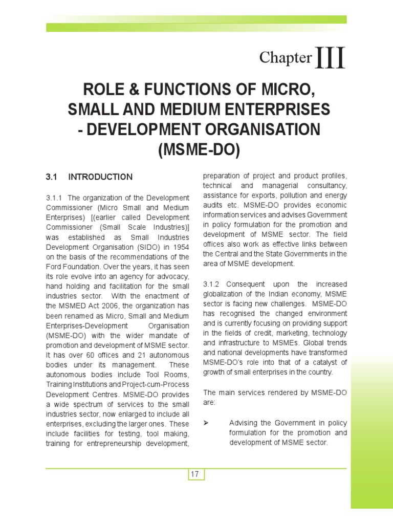 MSME-DO: Roles and Functions Overview | PDF | Small And Medium Sized ...