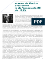 Último Discurso de Carlos Andrés Pérez Como Presidente de Venezuela 20 de Mayo de 1993 - PolítiKa UCAB PDF
