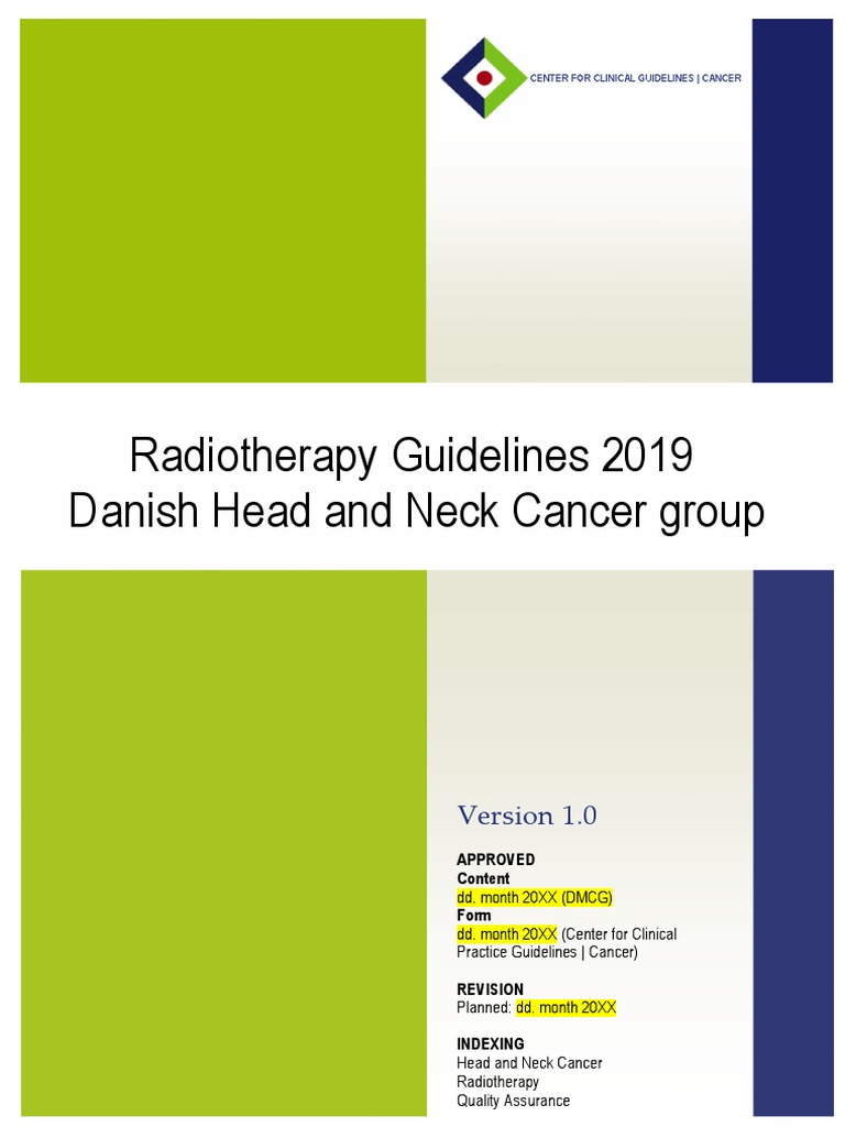 DAHANCA Head and Neck Cancer Guidelines | PDF | Radiation Therapy ...