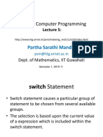 MA 511: Computer Programming: Partha Sarathi Mandal