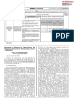 6 Normas Legales: Aprueban El Manual de Operaciones Del Programa Nacional de Telecomunicaciones - Pronatel