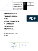 PTS 018 - para El Almacenamiento y Manejo de Sustancias Peligrosas