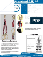 Eslinga en y Desplazamiento Ref P021ac