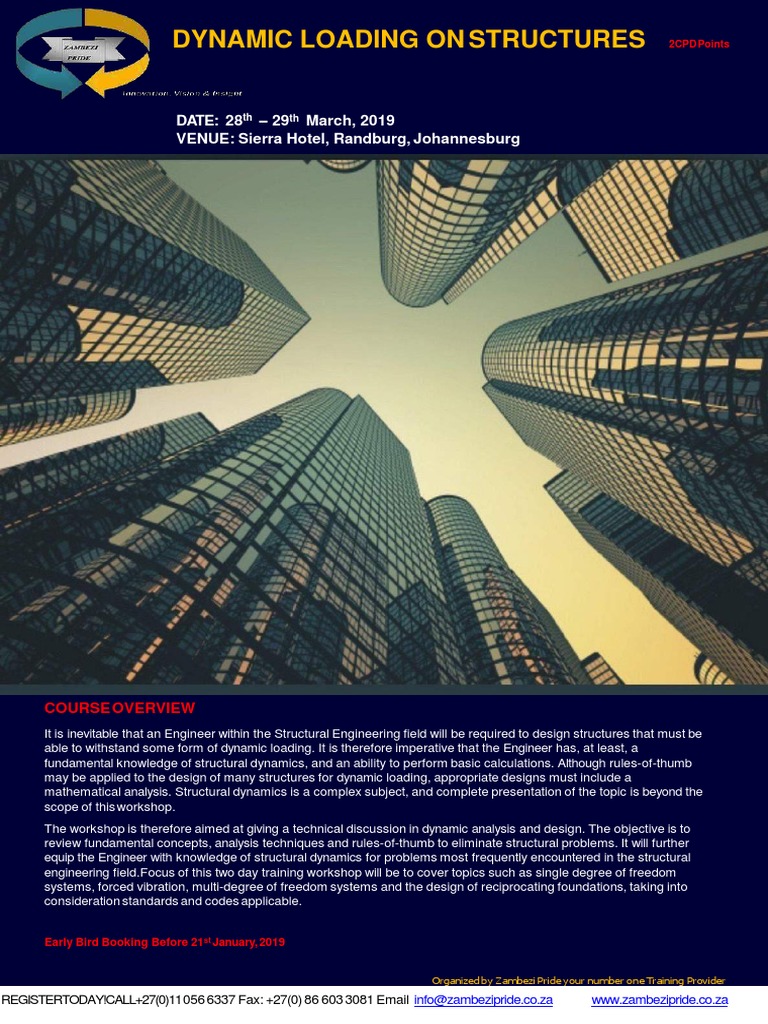 Dynamic Loading On Structures Workshop - Abidon PDF | PDF | Applied And ...
