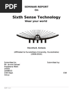 Download Sixth sense technology seminar report by Prarthana Wahi SN46500010 doc pdf