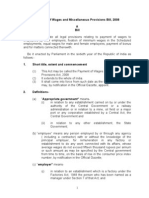 Payment of Wages and Miscellaneous Provisions Bill, 2008 A Bill