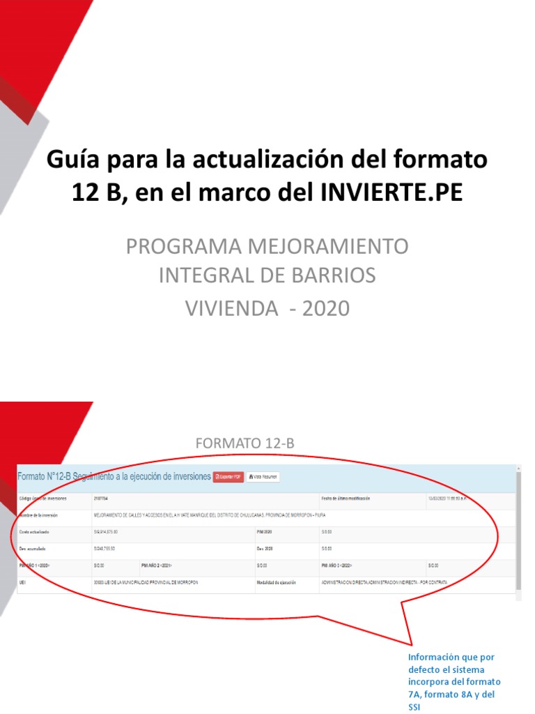 Actualización Formato 12-B INVIERTE.PE | PDF | Finanzas y dinero ...