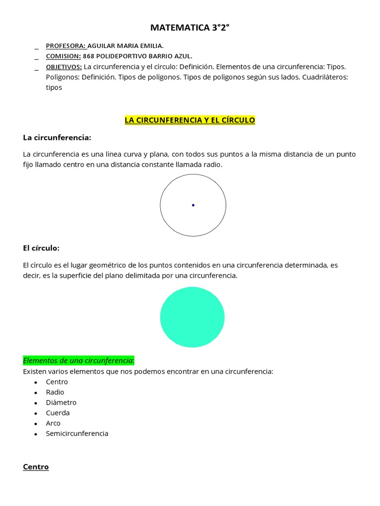 Polígonos y Elementos Geométricos | PDF | Circulo | Triángulo