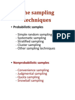 The Sampling Techniques: - Probabilistic Samples