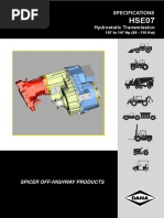 Spec I Fi Ca Tions Hydrostatic Trans Mis Sion: Spicer Off-High Way Products