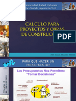 Calculo para Proyectos Y Obras de Construcción: Universidad Rafael Urdaneta Facultad de Ingeniería Civil