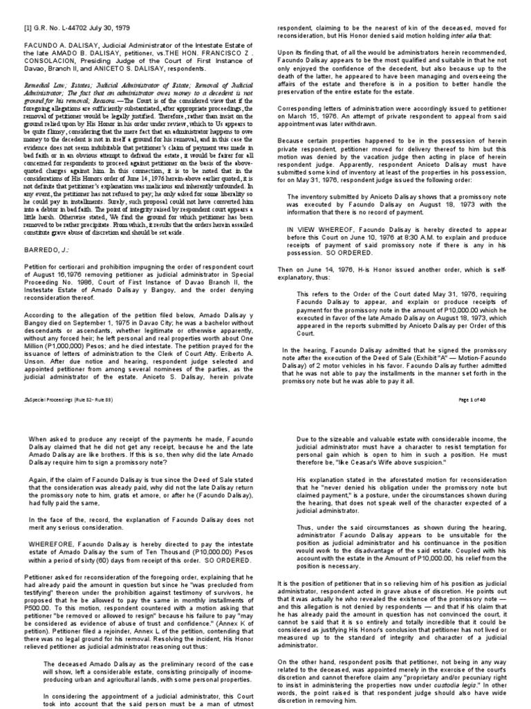 Special Proceedings Rule 82 Rule 83 PDF Will And Testament Probate