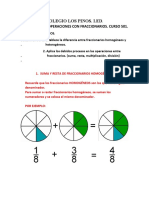 Operaciones con fraccionarios: suma, resta, multiplicación y división