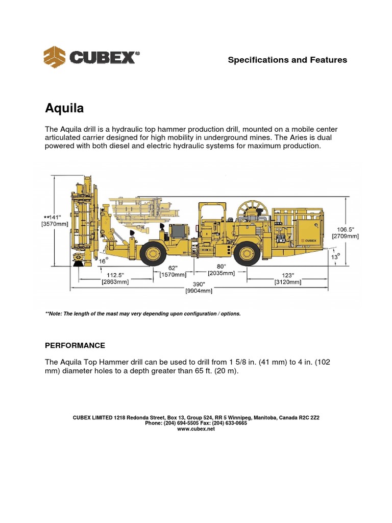 Aquila Specifications And Features Pdf