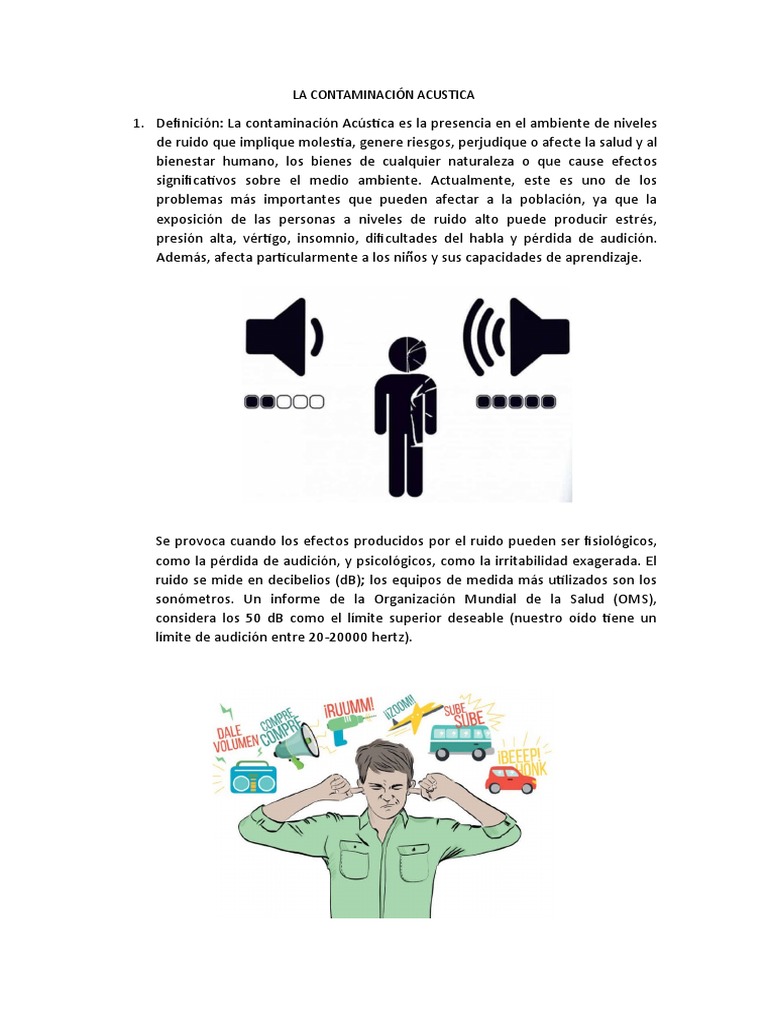 La Contaminación Acustica PDF ruido Contaminación
