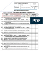 FR-021 Evaluación de Desempeño de Docentes