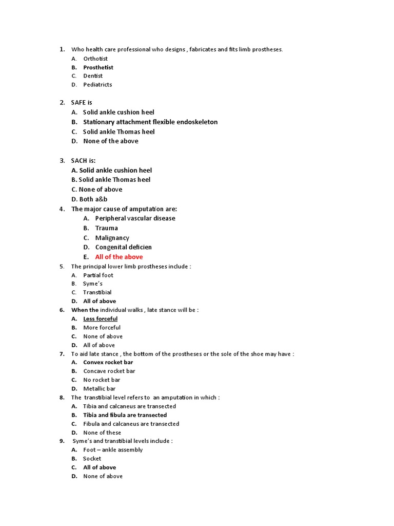 Essentials of Limb Prosthetics Overview | PDF | Prosthesis | Amputation