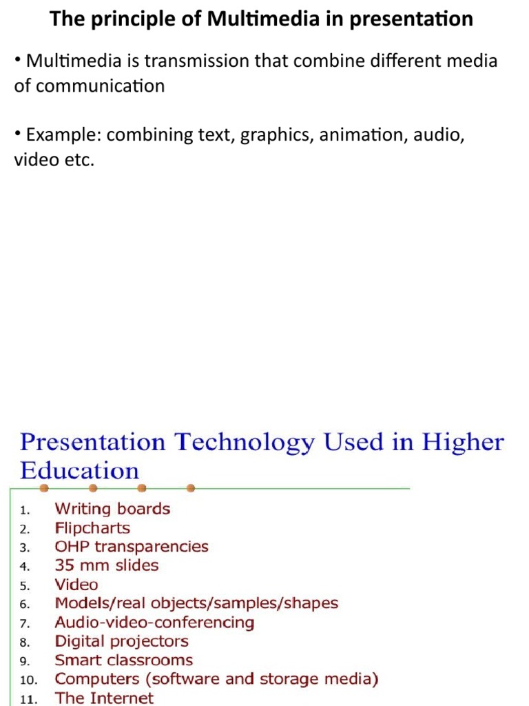 Multimedia Is Transmission That Combine Different Media of ...