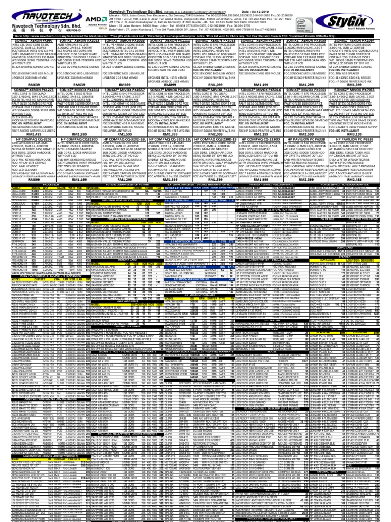 Price List | PDF | Advanced Micro Devices | Computer Hardware