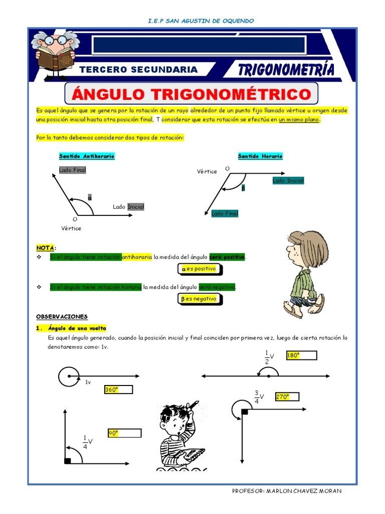Ángulo Trigonométrico para Cuarto de Secundaria | PDF | Trigonometría ...