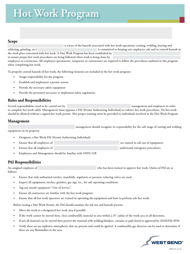 Hot Work Safety Program Guidelines | PDF | Fires | Welding