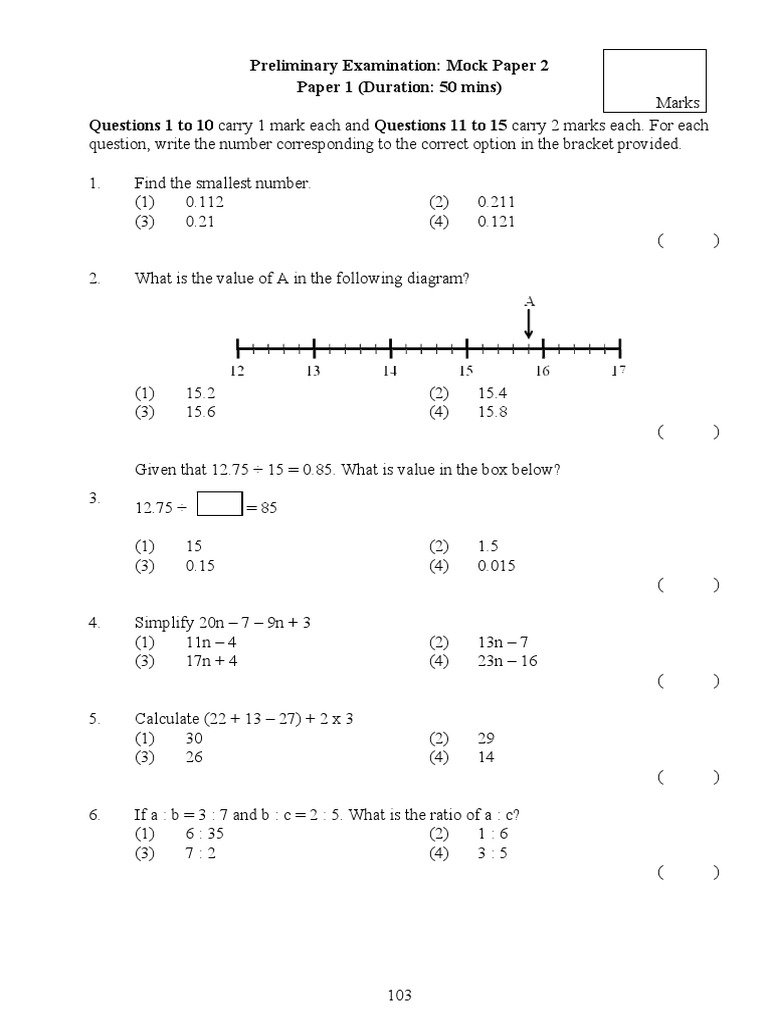 Primary 6 Mathematics Mock Exam Paper | PDF | Speed | Geometry