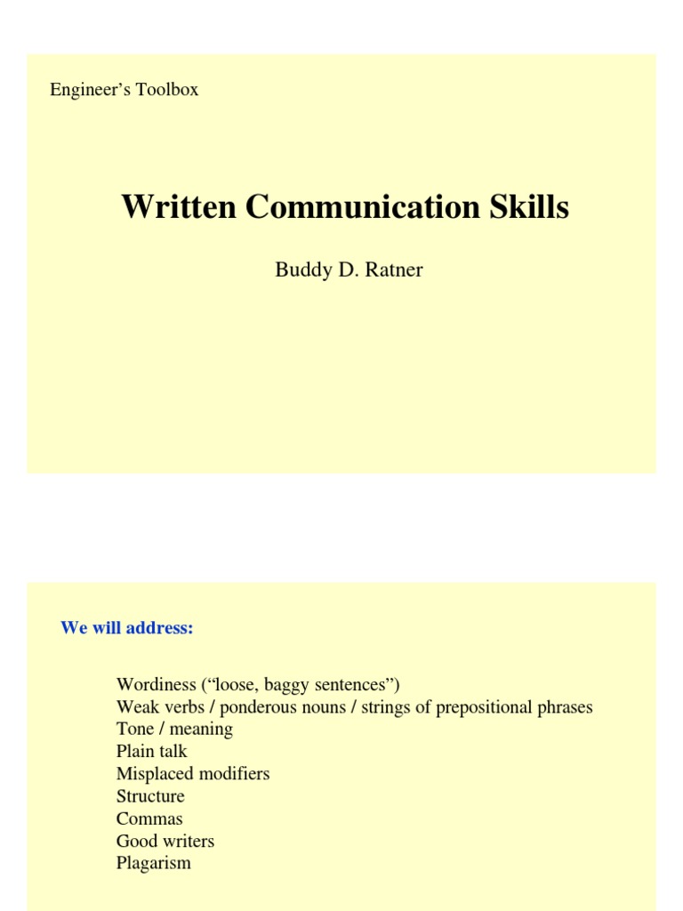 written communication skills literature review