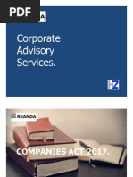 REANDA HZ CO Summary of Companies Act 2017 Slide Deck Corporate Advisory