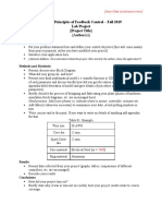 EE-361: Principles of Feedback Control - Fall 2019 Lab Project (Project Title)