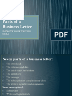 Parts in Business Letter