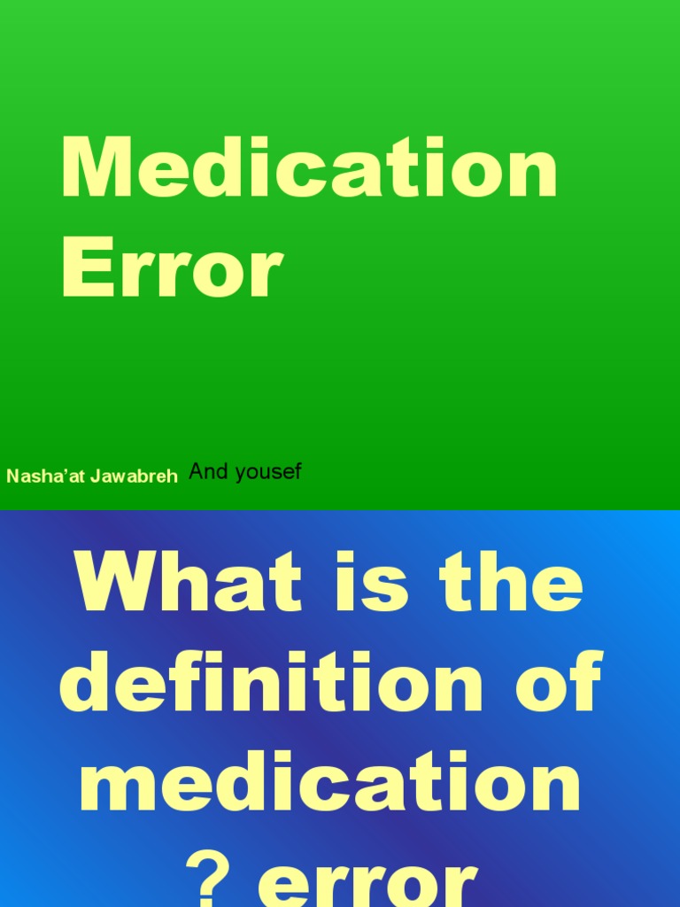 Medication Error PDF Medical Error Dose (Biochemistry)