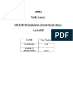 Index Model Answer: SAS PART-II Examination (Second Special Chance)