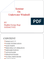 Seminar On Underwater Windmill: BY Stephin George Regi 1GD16CV032