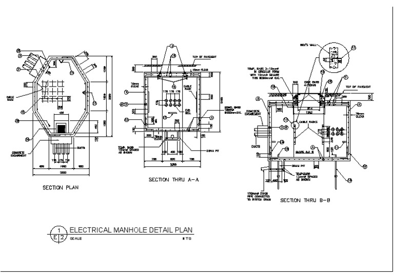 Electrical Manhole Detail Drawing Telecom Electric Subterra Plastik