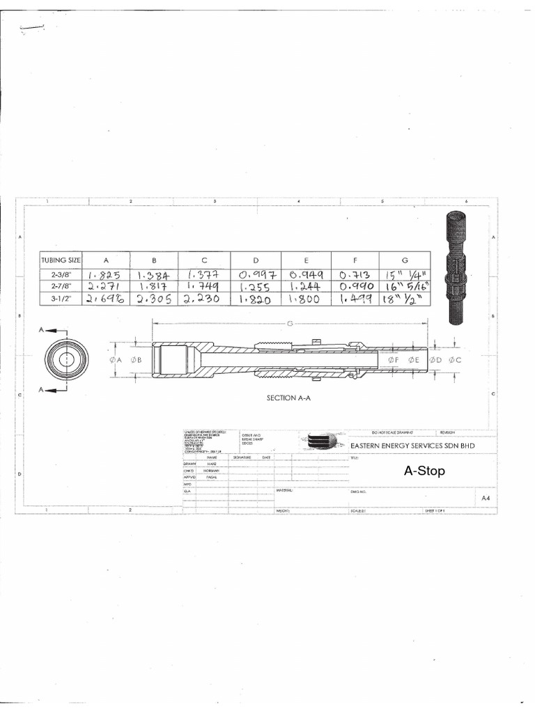 Tubing Stop Type G A | PDF