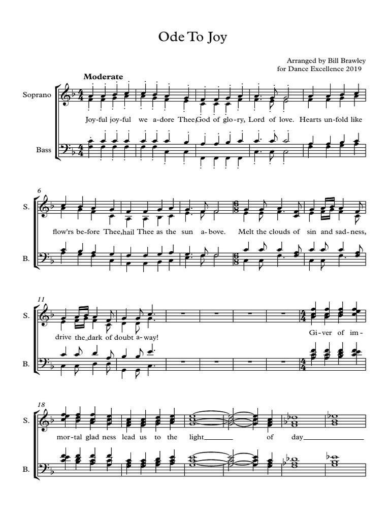 Ode To Joy - Choral Score | PDF