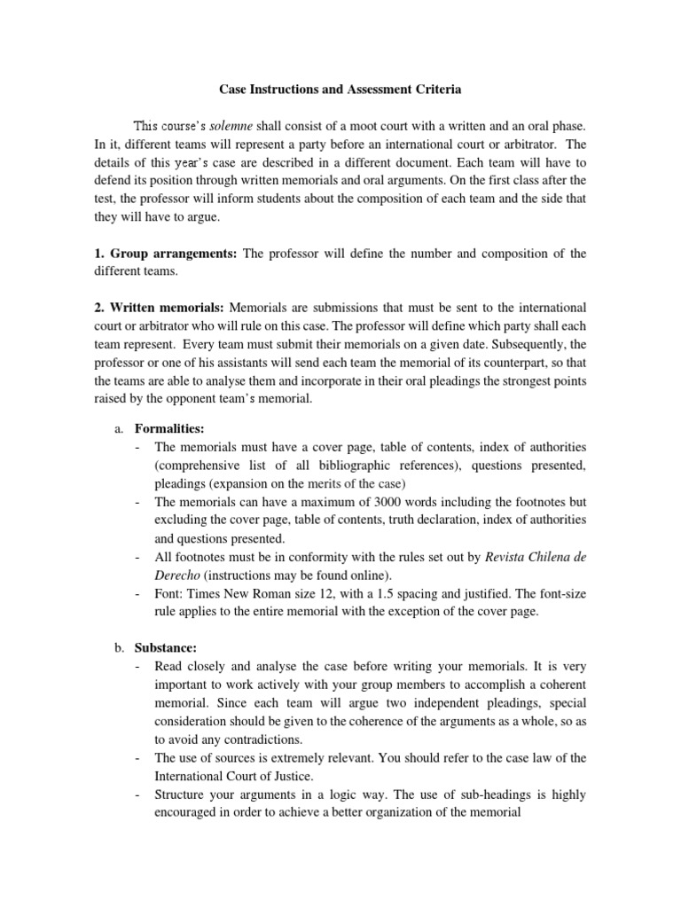 Case Instructions and Assessment Criteria: Derecho (Instructions May Be ...