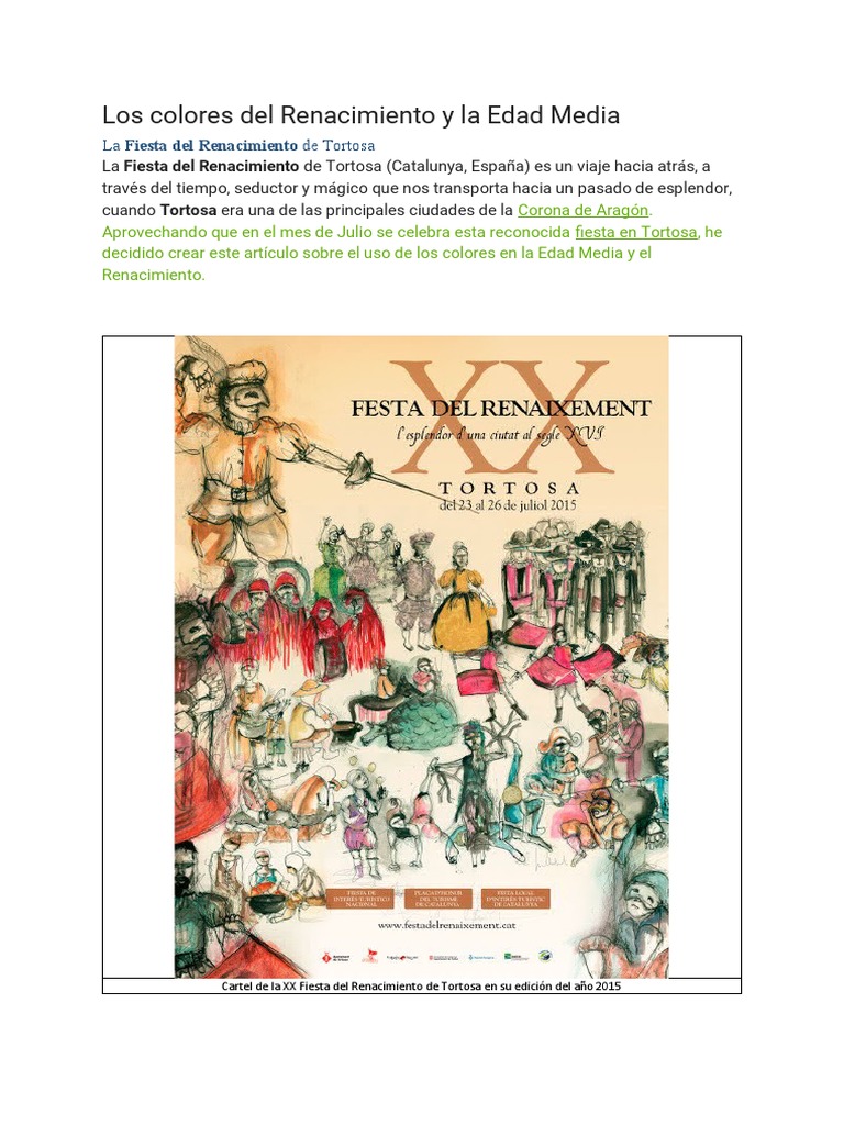 Color Renacimiento | PDF | Edades medias | Renacimiento