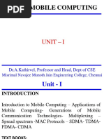 Cs8601 Mobile Computing: Unit - I