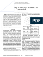 Analysis of Delay & Throughput in MANET For DSR Protocol: Kumar Manoj, Ramesh Kumar, Kumari Arti