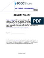Quality Policy: Insert Your Company Logo/Name Here
